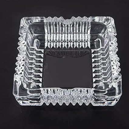 Glass Square Ash Tray Small