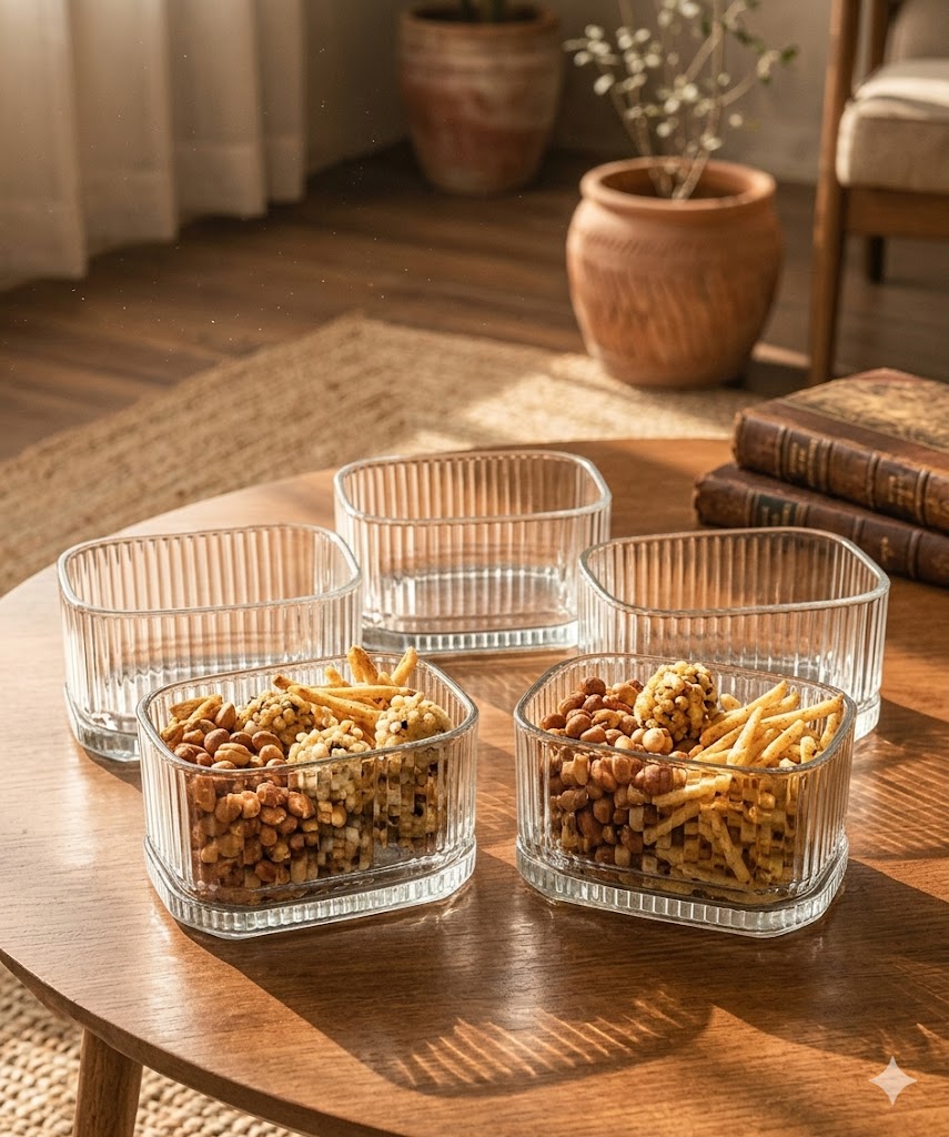 SERVING BOWL SQUARE 4 INCH 6 PCS SET  22805 | W7117-4.5B