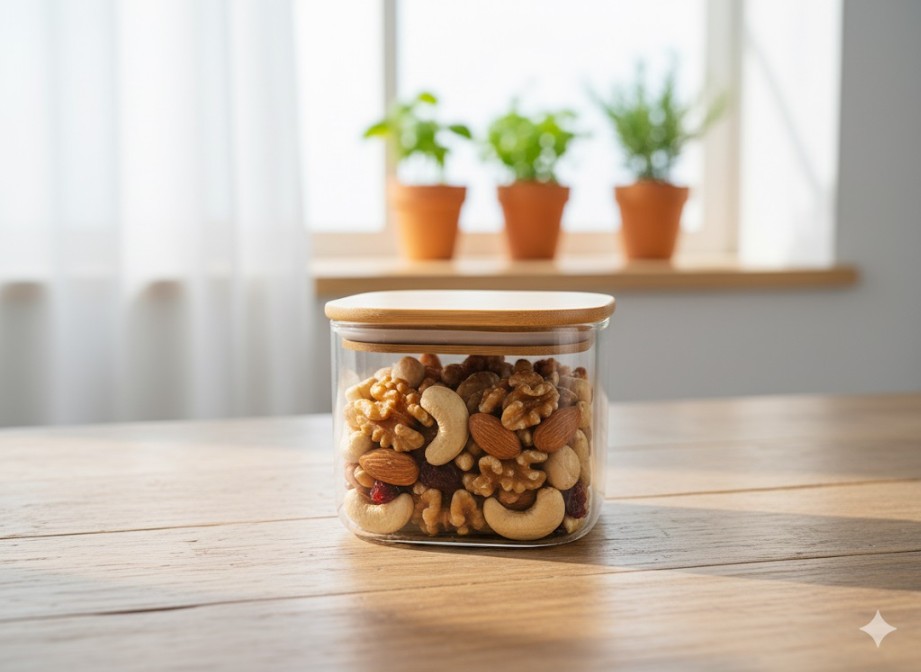 WOODEN LID JAR SQUARE 500ML  22799 | GPG16-500