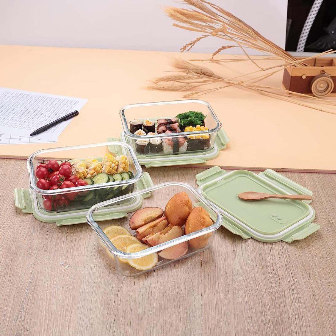 LUNCH BOX SET S.M.L RECTANGLE 3PCS  21438 | H2152-3