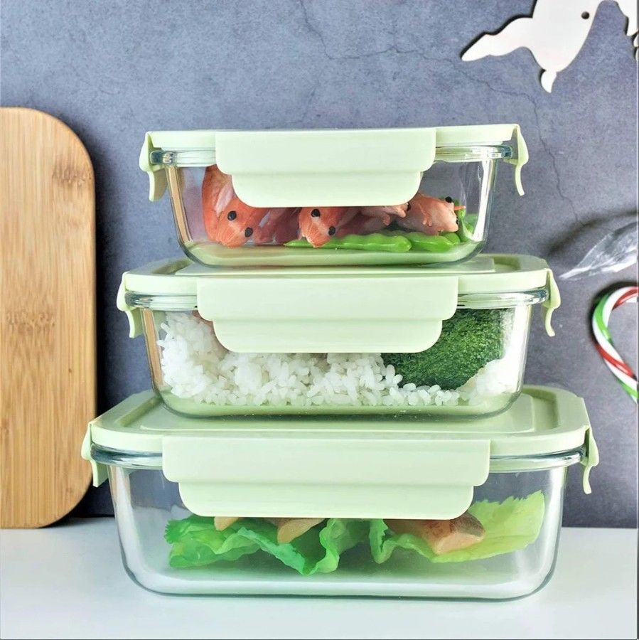 LUNCH BOX SET S.M.L RECTANGLE 3PCS  21438 | H2152-3