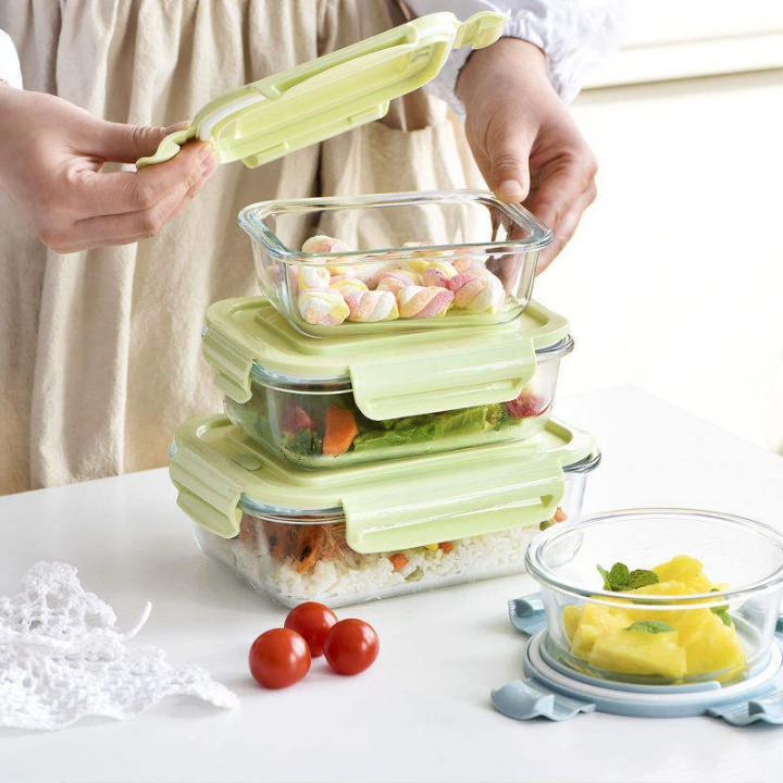 LUNCH BOX SET S.M.L RECTANGLE 3PCS  21438 | H2152-3