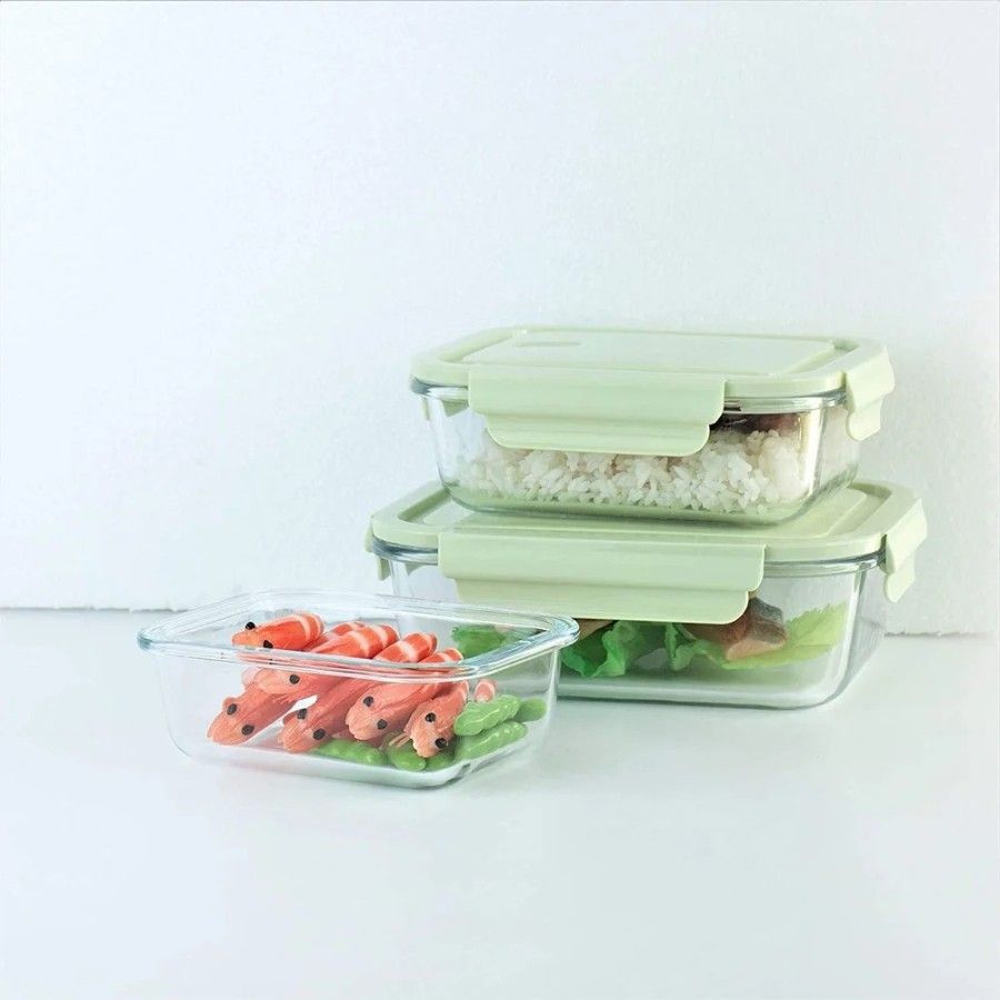 LUNCH BOX SET S.M.L RECTANGLE 3PCS  21438 | H2152-3