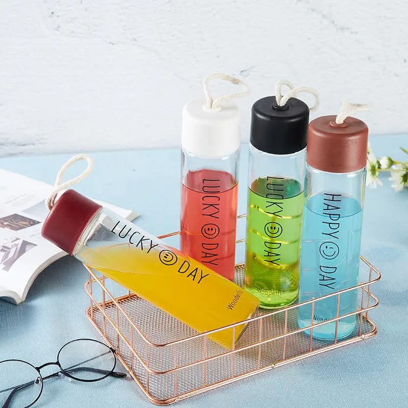 Glass Water Bottle Lucky Day Clear
