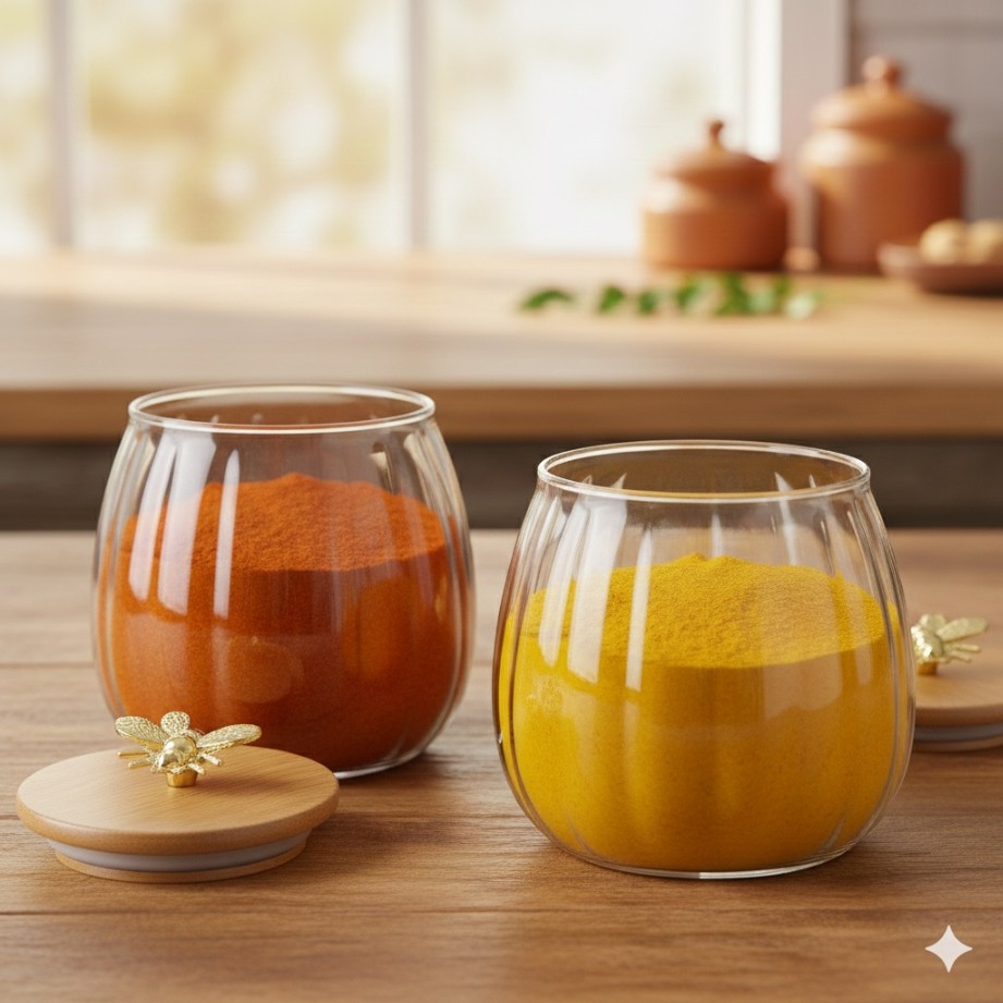 KITCHEN STORAGE JAR WITH WOODEN LID 660ML  22771 | GPG33-L2