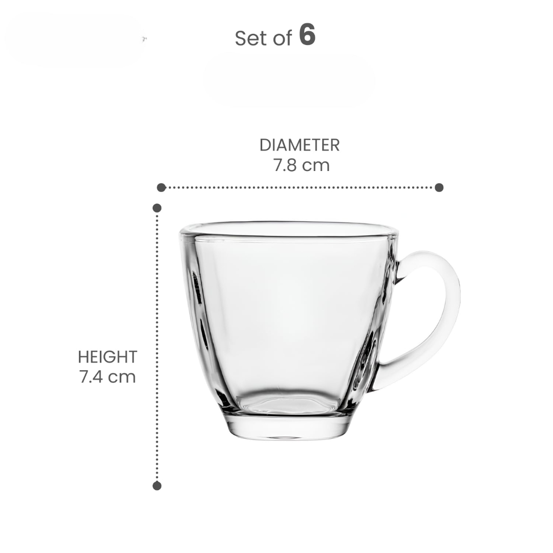 SQUARE TEA CUP 195ML 6PCS  22403 | ZB47