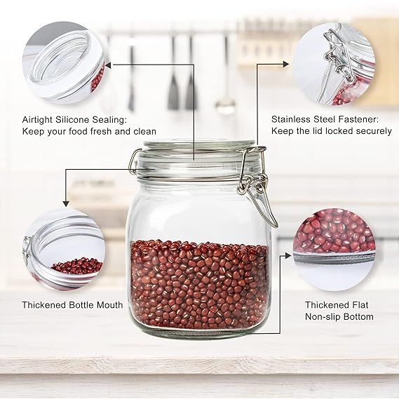 SWING CAP SQUARE JAR 1LTR  GK 22423 | H4073G-3