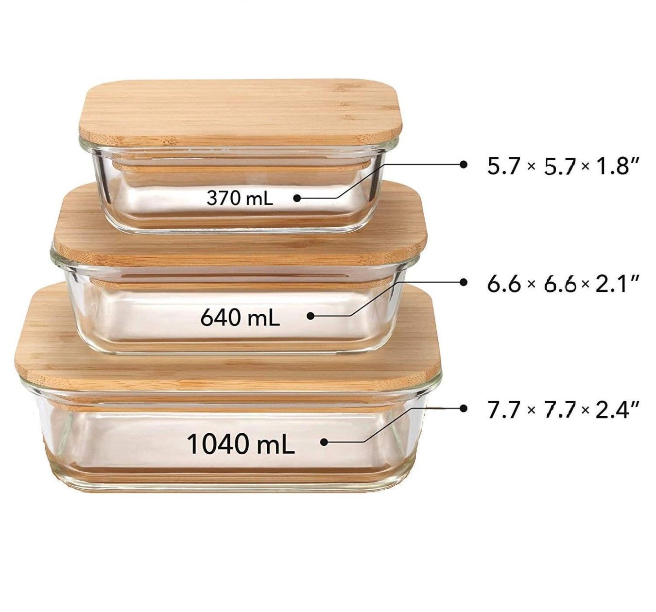 WOODEN LID STORAGE JAR SQ 3PCS SET 22791 | H2153-BAM