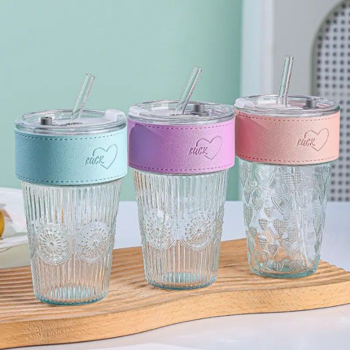 SIPPER MUG WITH GRIP WITH LID AND STRAW 400ML 22446 | H6-0033
