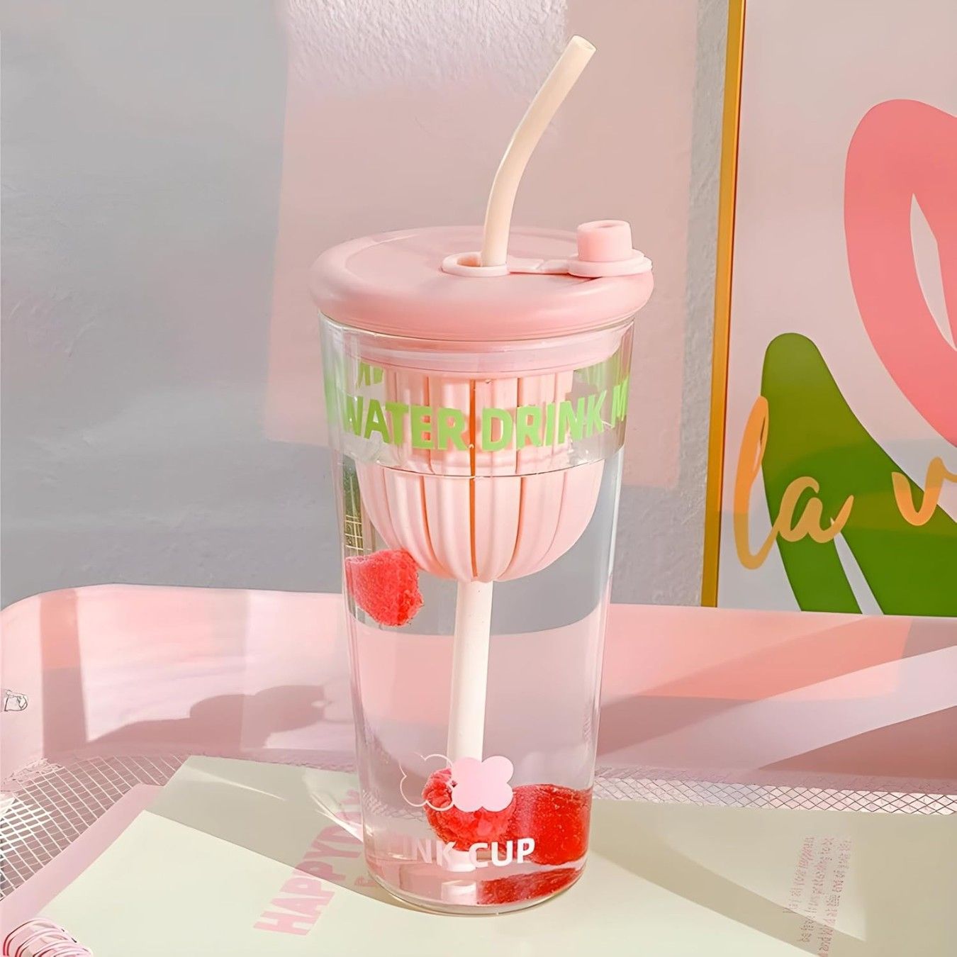 SIPPER MUG INFUSER SILICON LID STRAW 22398 | LGHCB-L1