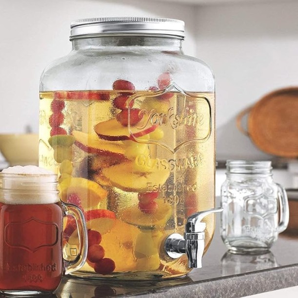 GLASS DISPENSER STEEL LID 4LTR  20874 | 7012-4