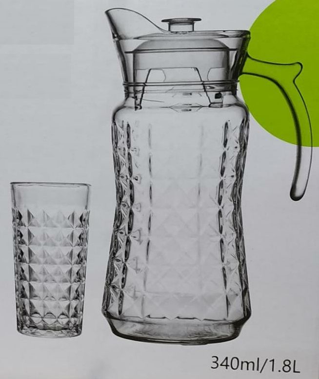 WATER GLASS N JUG SET  CRYSTAL 7 PCS 20770 | YZH-33/L7