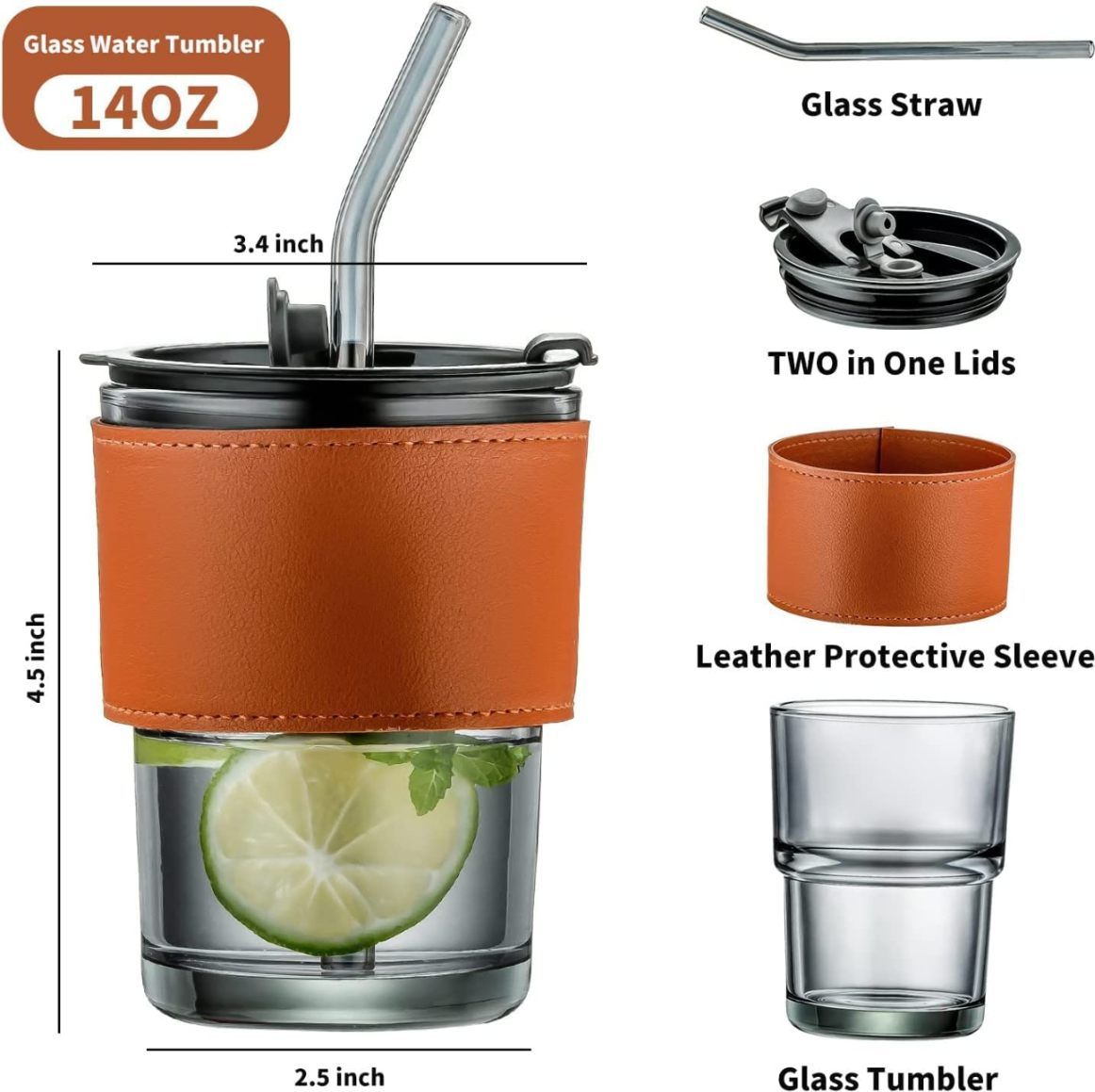 LEATHER GRIP MUG 470ML 23152 | H6-0005-AMBER