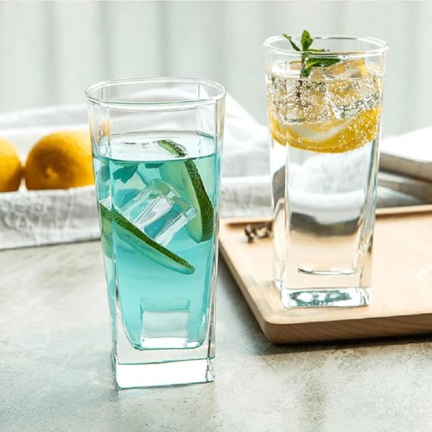 SQUARE JUICE GLASS 6PCS 315ML DELI 20107 | JS6001-2