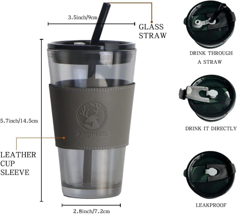 LEATHER DOUBLE DRINKING BLACK 450ML BIG 22274