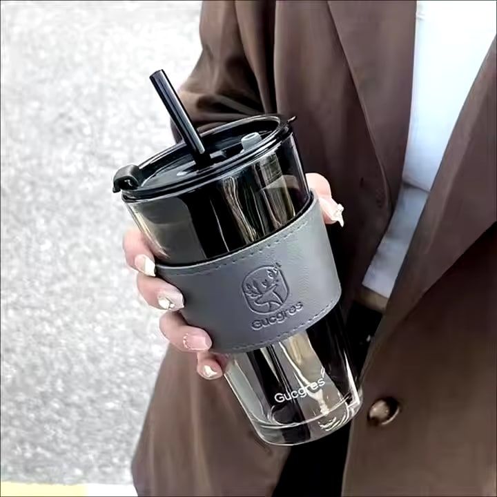 LEATHER DOUBLE DRINKING BLACK 450ML BIG 22274