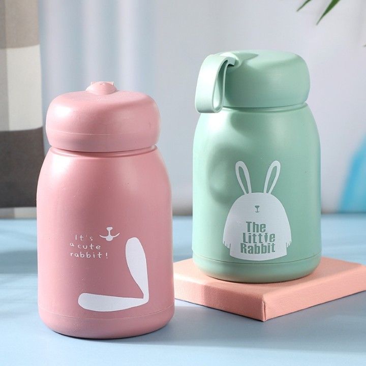 GLASS WATER BOTTLE RABBIT