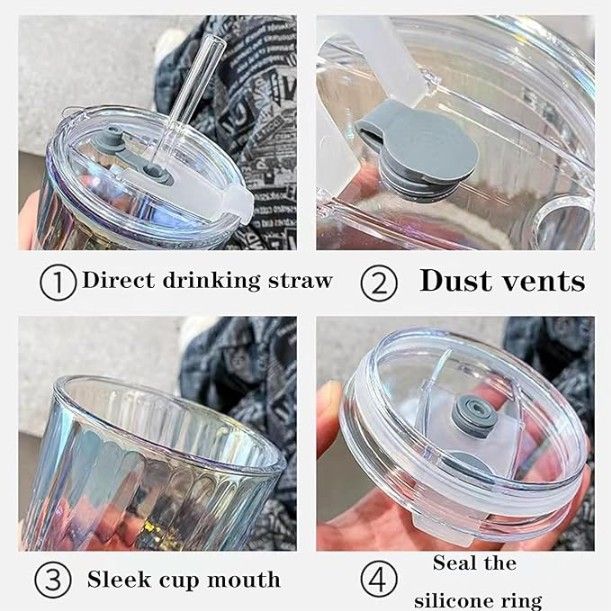 SIPPER MUG WITH STRAW 430ML 22378 | H6-0011