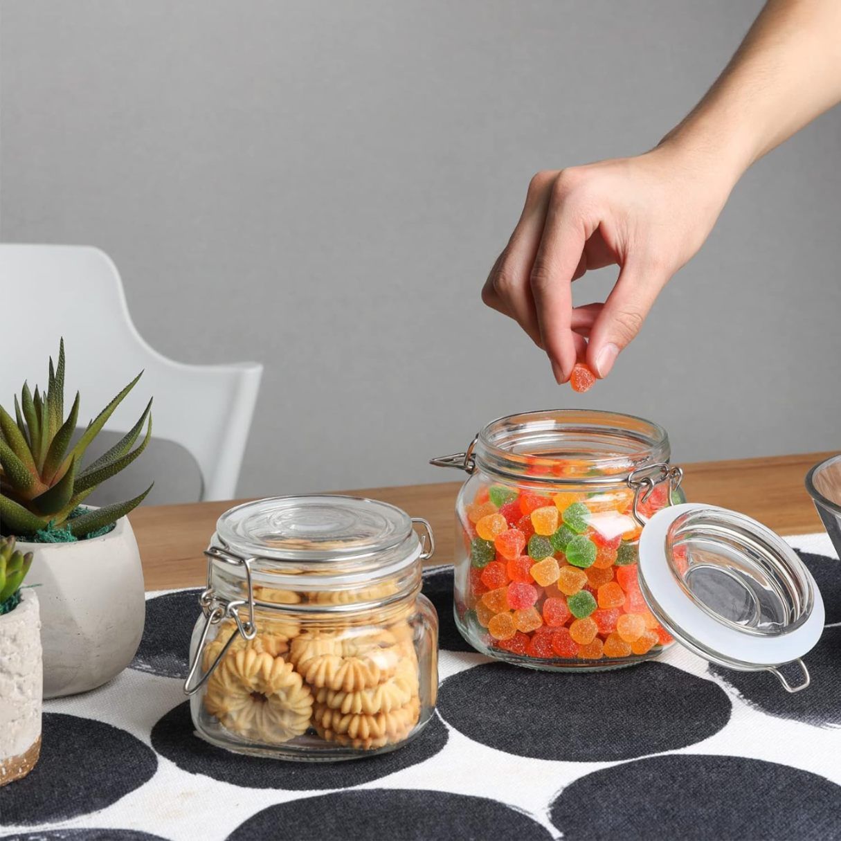 SWING CAP SQUARE JAR 750ML BOX PACK  23078 I GDN73G-4