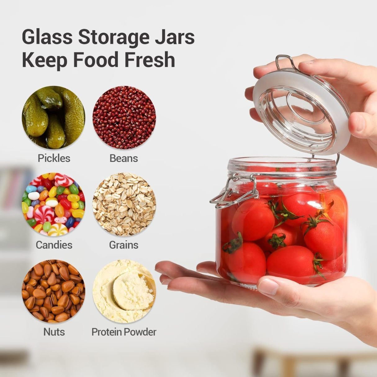 SWING CAP SQUARE JAR 750ML BOX PACK  23078 I GDN73G-4