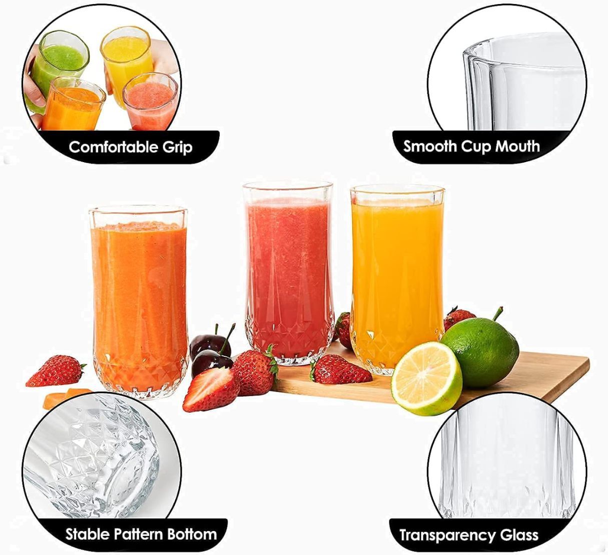 LONG4 RAJWADI GLASS 300ML 6PCS 21560 | AC-09