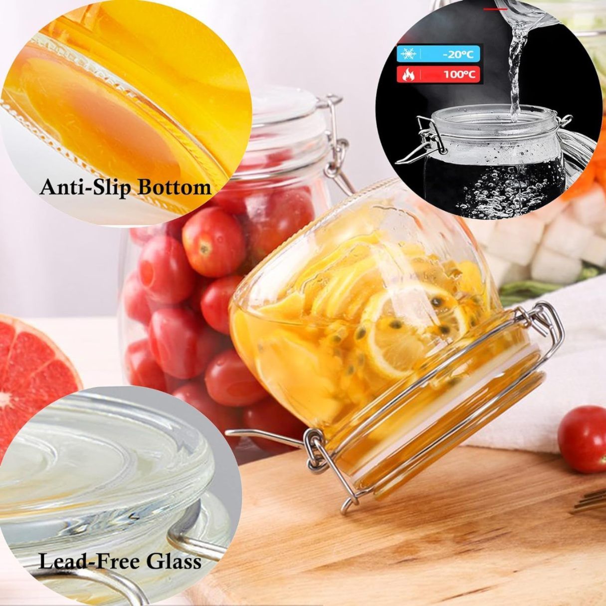 SWING CAP ROUND JAR 500ML 21834 |58T-500