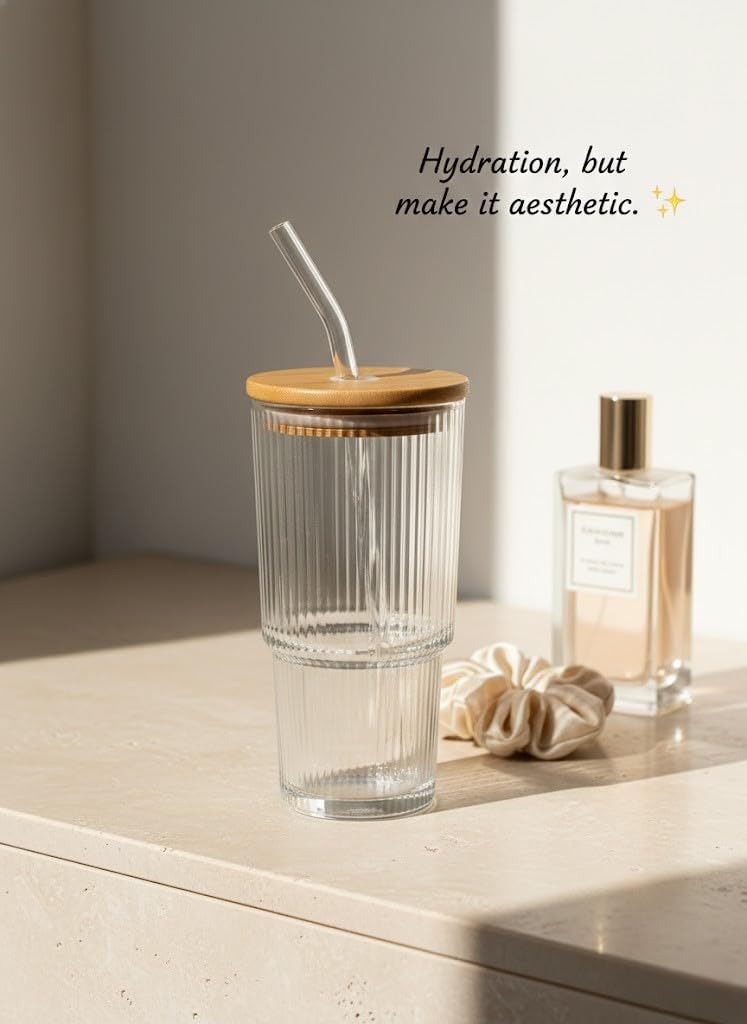SIPPER GLASS LINING WOODEN LID 290