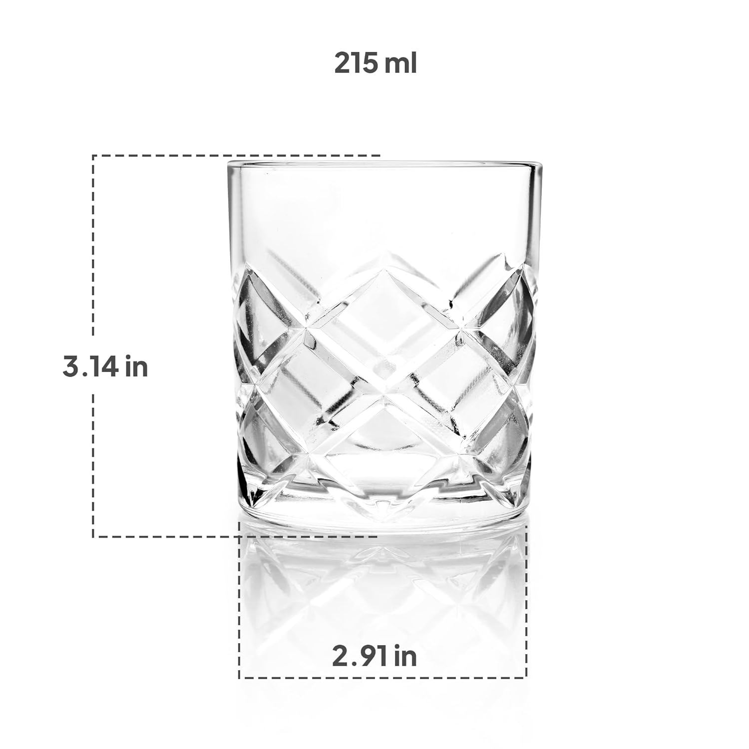 Old Fashioned Whiskey Rocks Glass of 6 Pcs, 325ML