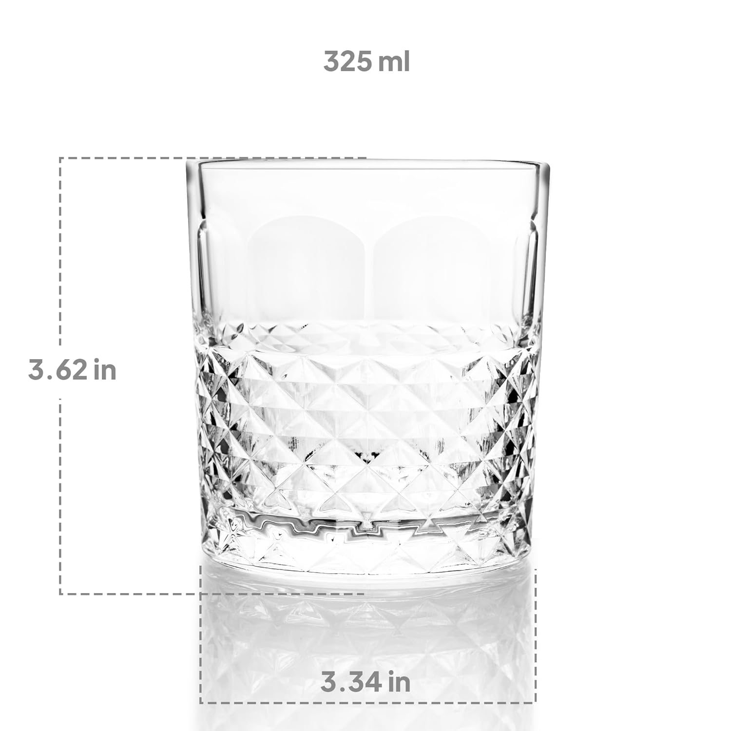 Unity Whiskey Rocks Glass Set of 6 Pcs, 325 ml